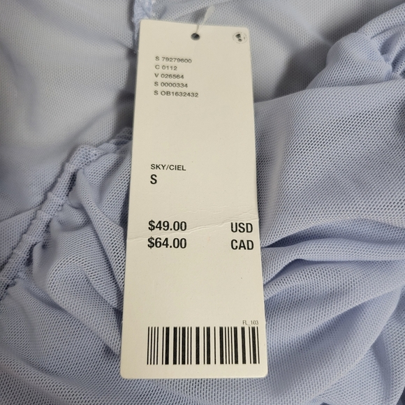 Urban Outfitters NWT  Light Blue Rouched  Top - Picture 7 of 9
